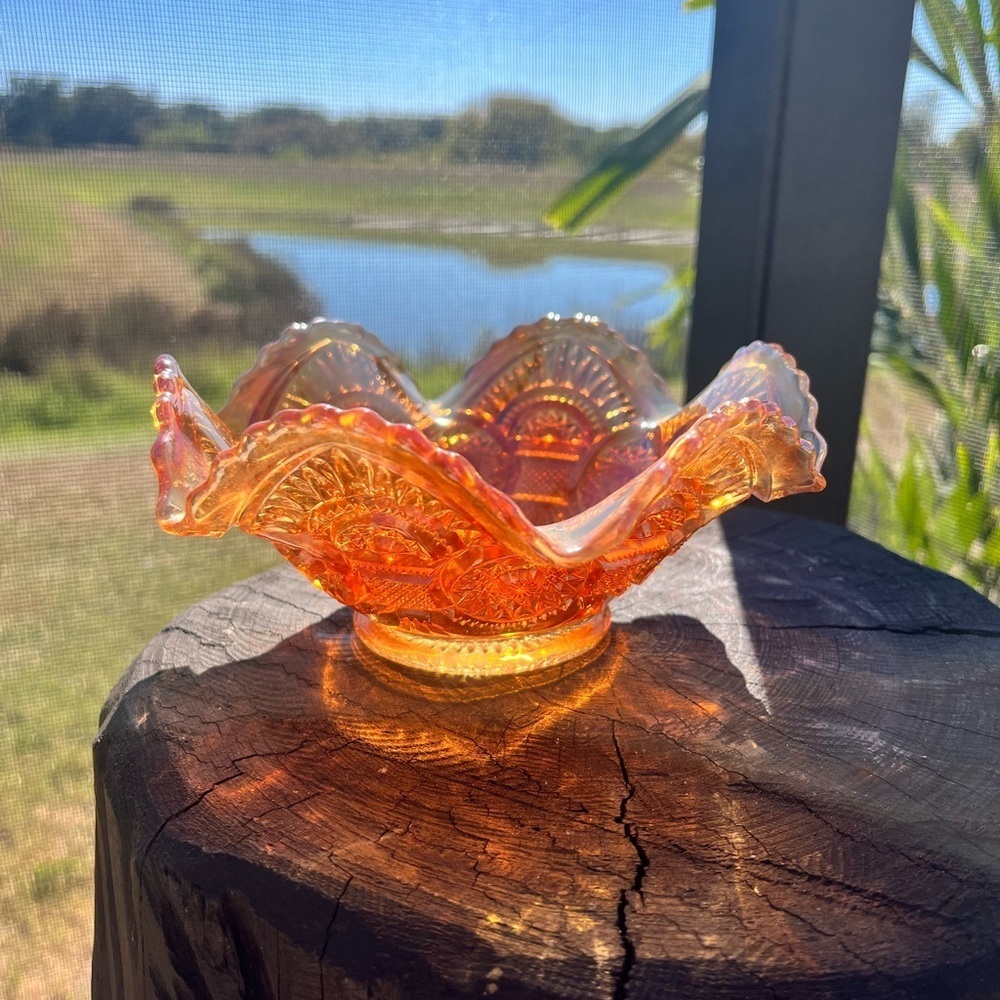 Vintage Imperial Marigold Carnival Glass Bowl